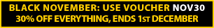 Black November: 30% off everything, voucher NOV30 ends 1st December